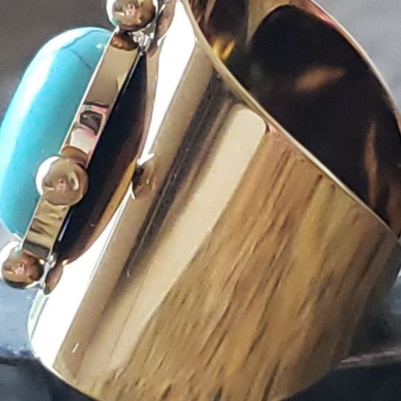 New! FP Starline Mojave Gold Turquoise Ring - Picture 5 of 15